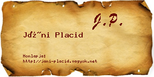 Jáni Placid névjegykártya